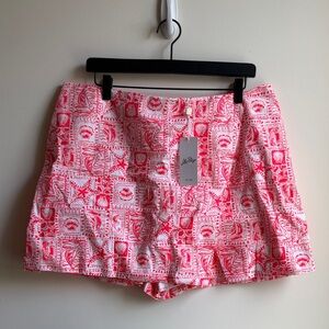 Lilly Pulitzer Red & White Beach Print Skort